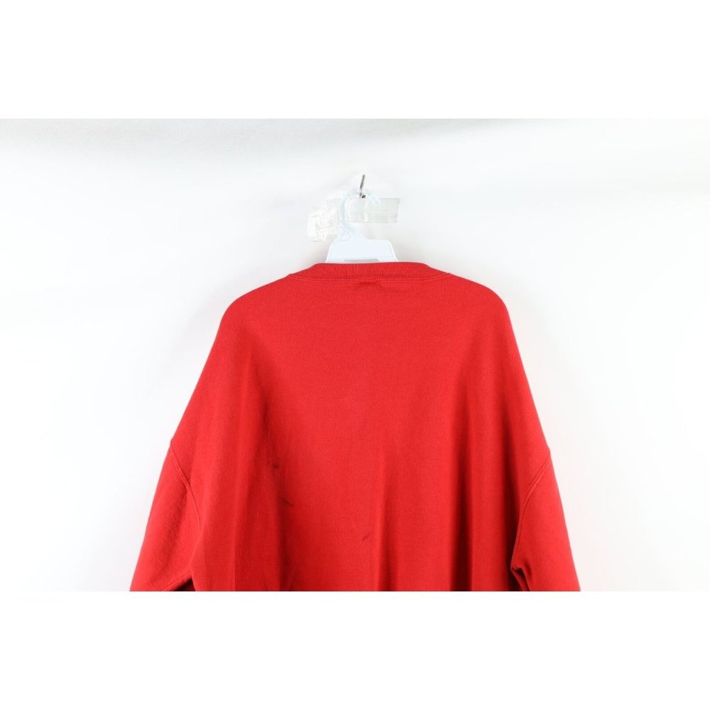 Vintage 90s Russell Athletic Mens 2XL Faded Spell Out Chelsea Sweatshirt Red USA - Picture 12 of 13